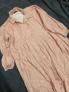 Striped Shirt Dress🤍