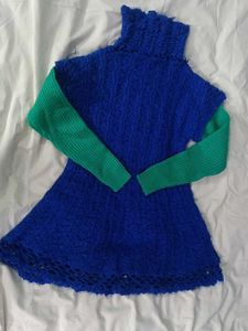Blue Knit Mini Dress