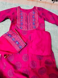 Pink Kurta Set - Pant And Beautiful Kurt