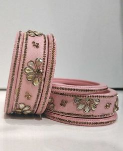 Peach Lakh Bangle Set