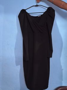 Chic Black Bodycon Midi Dress