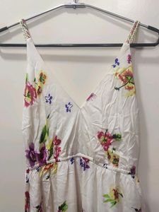 white floral gown