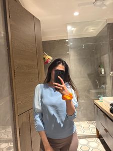 Chic Light Blue Blouse
