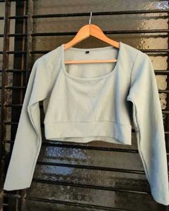 Pink Long Sleeve Crop Top