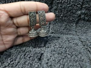 Silver Jhumka Earrings