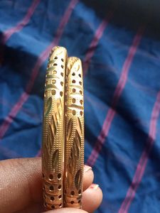 Elegant Gold Tone Bangles - Set of Two