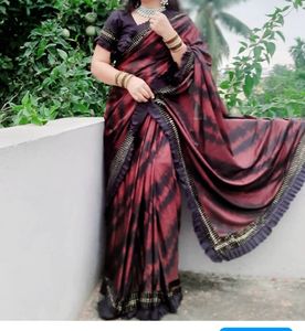 Beautiful Mirror Dazzle Work Saree For Party Use