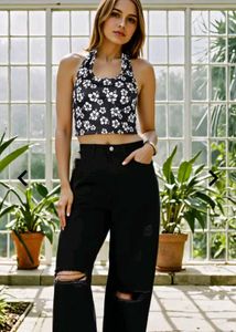 Floral Print Crop Top