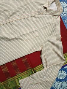GoldenBeezeColor FullSleeves Polyester Shirt-UsedO