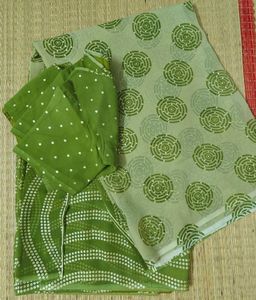 Green Printed Saree