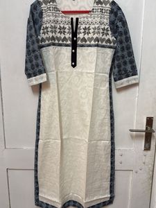 Grey And White Designer Kurti