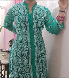 Elegant Embroidered Chikankari Kurta Without Inner