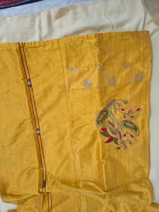 Yellow Embroidered Kurti