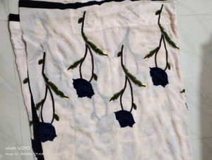 Elegant Floral Embroidered Saree