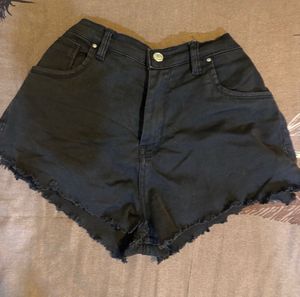 Black Denim Shorts