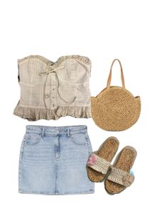 Thrifted Lace Trim White Tube Top