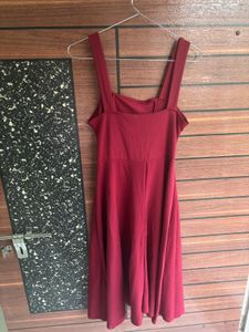 Burgundy Fit &amp; Flare Dress