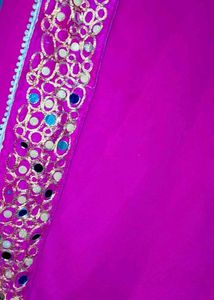 Pink Mirrorwork Saree