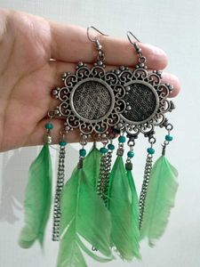 Boho Feather Dangle Earrings