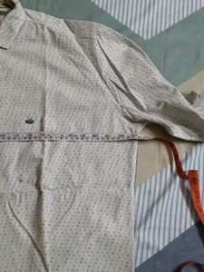 Printed White Cotton Shirt For Men