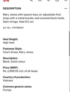 H&amp;M BLOCK-HEELED MARY JANES