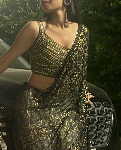 Black Embellished Saree