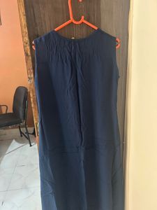 Navy Sleeveless Dress Kurta