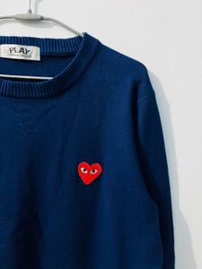 play Blue Heart Patch Sweater
