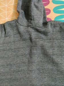 Flawless Grey Crop Hoodie With Fleece
