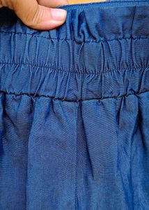 Chambray Denim Blue Culottes With Matching  Sash