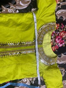 Lime Green Embellished Kurti
