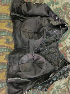 Padded Stitched Sequin Blouse On Sale