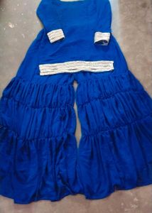 Blue Georgette Sharara Suit