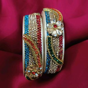 Embellished lac Bangles (Set of 2)