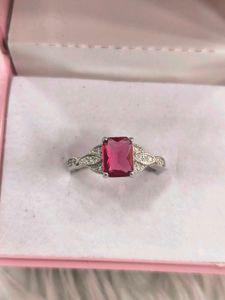 Red Gemstone 925 silver sterling