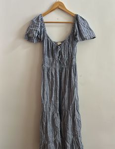 Blue Striped Cottage Core Cotton Dress ✨🌸