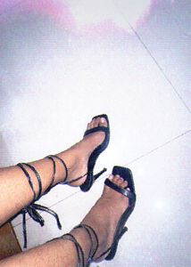 Black Ankle Wrap Heels