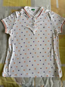 Benetton Polka Dot Polo Shirt