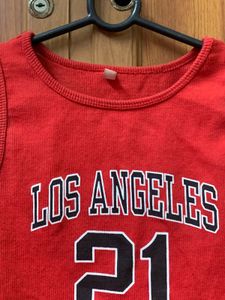 Red Los Angeles Crop Top