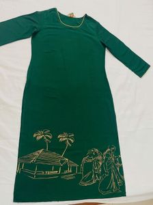 Green Printed Kurta