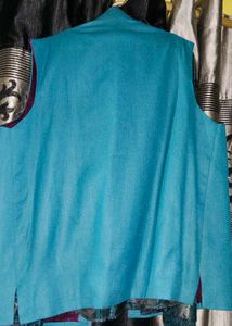 Teal Vest with Pink Accents