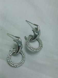 Hand &amp; Rhinestone Circle Earrings