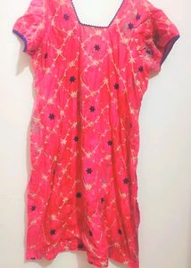 Gajri Pink Flower Embroidry Plazo Suit With Dupatt