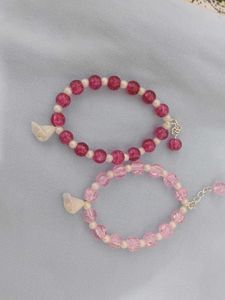 Pink Beaded Bracelet Set
