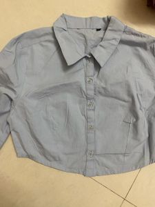 Blue Crop Shirt