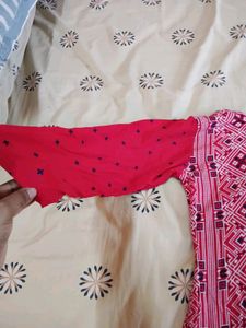 Magenta High Neck Kurta