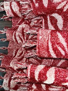 Maroon Floral Shawl with Tassels