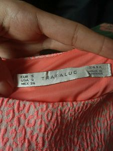 Zara Trafaluc Neon Bright Coral Cheetah Tank Top😍