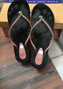 Sparkly Black Flip Flops