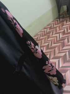 Floral Sleeve Black abaya nakab burkha